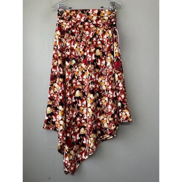 Apt 9 Size Medium Dark Floral Artsy Asymmetrical Knit Skirt Earthy Whimsigoth - Picture 1 of 10